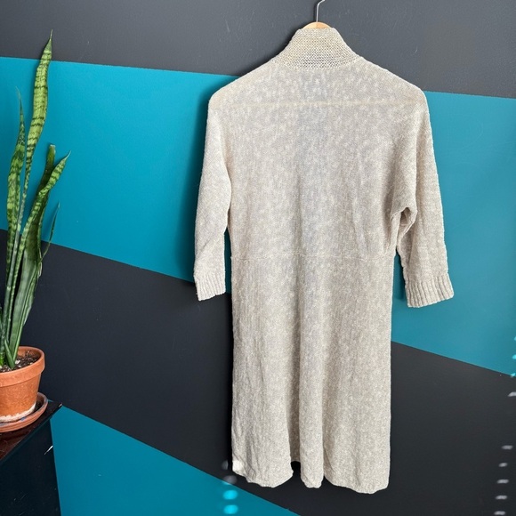 Eileen Fisher Black and Cream Textured Knit Top Linen/Cotton blend Large - Picture 5 of 10